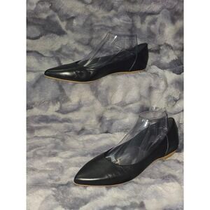 Coach and Four Black Leather Pointed Toe Flats